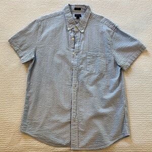 J Crew Seersucker Button Down Short Sleeve